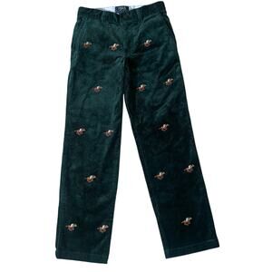 Polo Ralph Lauren preppy green Equestrian-Embroidery Corduroy Pants boys size 6